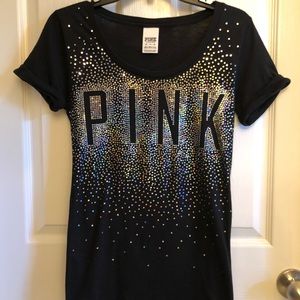 Victoria’s Secret pink black sequin tee